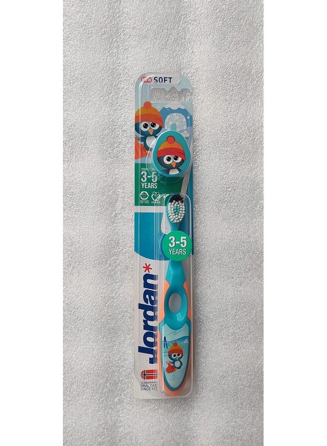 Jordan Kids Toothbrush Step 23 5 Years Kids Tooth Brush Soft Bristles Bpa Free With A Travel Cap (3 5Years Travel Cap Blue)  - Image 3