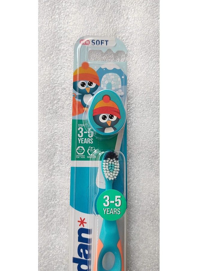 Jordan Kids Toothbrush Step 23 5 Years Kids Tooth Brush Soft Bristles Bpa Free With A Travel Cap (3 5Years Travel Cap Blue)  - Image 4