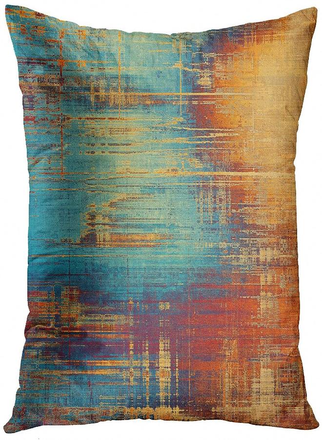 Emvency Emvency Set of 4 Throw Pillow Covers Vintage Abstract Blue and Orange Messy Rust Painting Decorative Pillow Cases Home Decor Standard Square 20x20 Inches Pillowcases  - Image 2