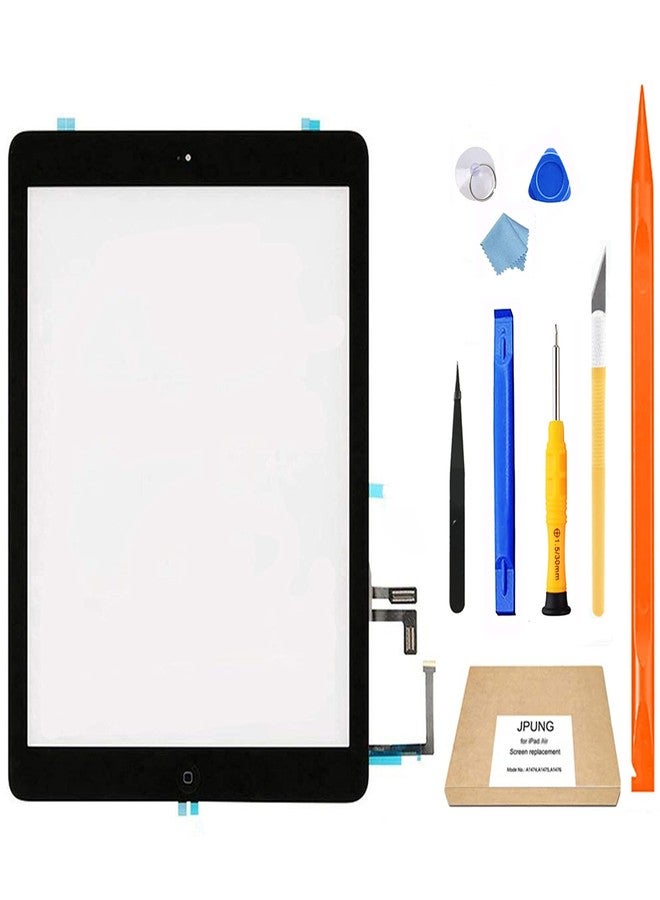 JPUNG for iPad Air 1st Generation Screen Replacement Touchscreen Digitizer,Only for A1474 A1475 A1476 Air 1st gen, with Home Button, Full Repair Kit - Image 1