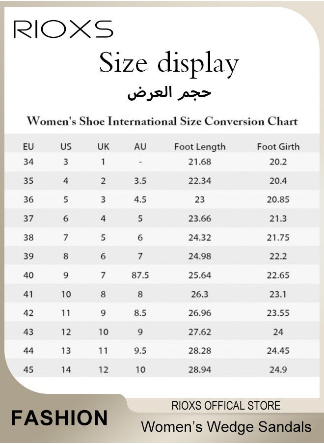 RIOXS - Women's Hollow Roman Wedge Sandals Round Open Toe Sandals Summer Comfortable Buckle Sandals - Image 1
