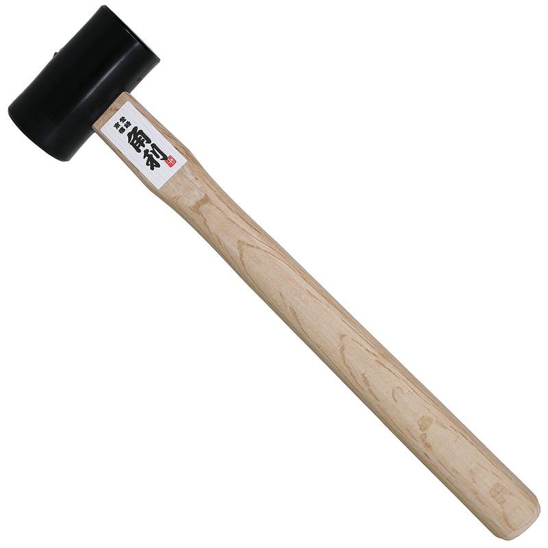 KAKURI Chisel Hammer 20 oz 570g Japanese Daruma Hammer Woodworking Carpenter Tool for Chiseling Wood Carving Large Face Heavy Duty Japanese Carbon Steel Round Head Black Made in JAPAN - Image 2