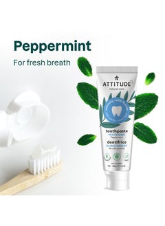 Attitude ATTITUDE Toothpaste with Fluoride, Prevents Tooth Decay and Cavities, Vegan, Cruelty-Free and Sugar-Free, Whitening, Peppermint, 4.2 Oz  - Image 4