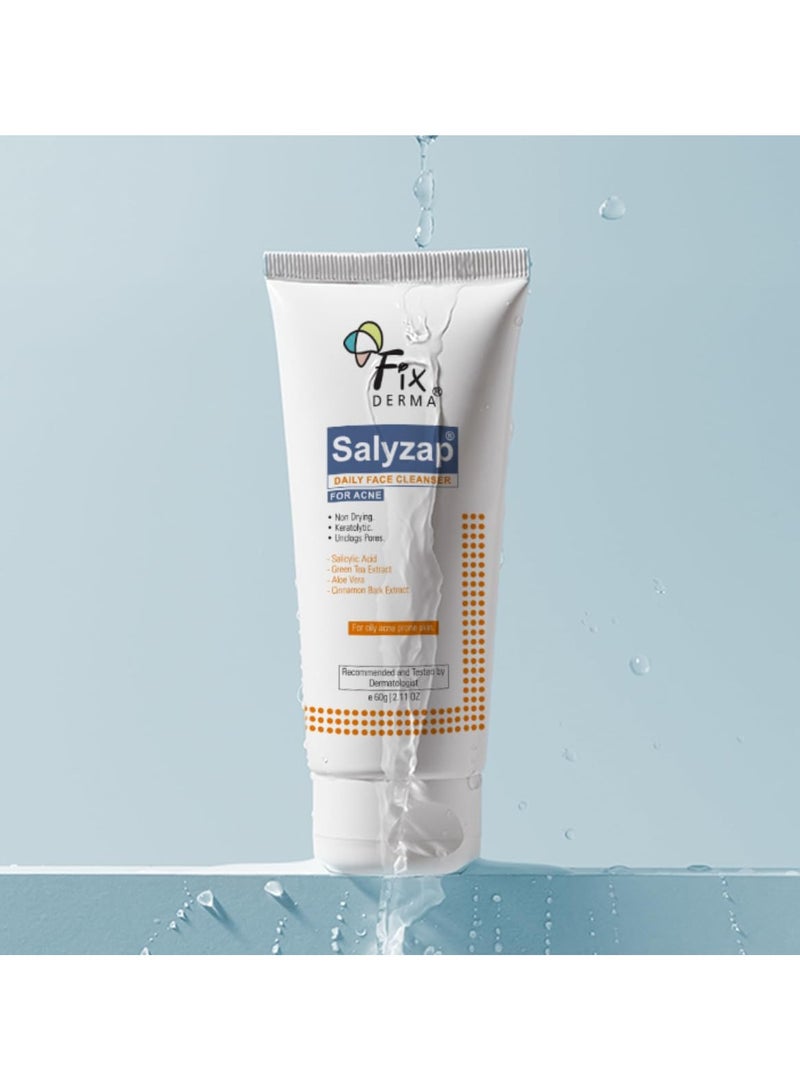 FIXDERMA 2% Salicylic Acid Face Wash for Oily Skin | Sulphate Free | Face Cleanser for Acne or Pimples | Acne Clearing Face Wash for Men & Women - 60 ML - Image 2