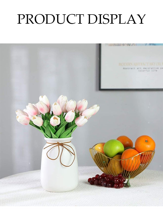 DUNISO 12 Pcs Artificial Tulip Flowers，PU Real Touch Tulips，DIY Decorative Fake Flowers，Table Centerpiece Flower Arrangement Bouquet，Durable,Easy to Care for，for Hotel Home Office Kitchen Wedding Farmhouse Décor - Image 4