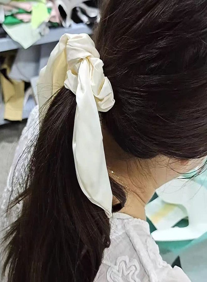 Guqqeuc Chiffon Scrunchies with Knotted Ribbon Tails - Ponytail Holders for Women and Girls, 3 Pcs - Image 3