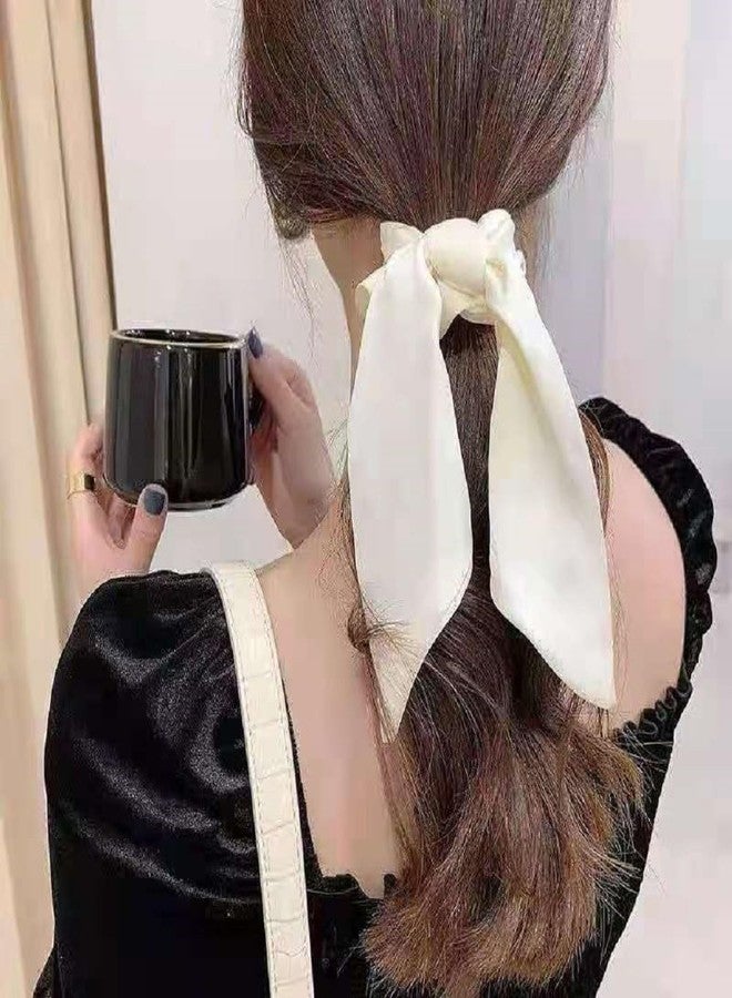 Guqqeuc Chiffon Scrunchies with Knotted Ribbon Tails - Ponytail Holders for Women and Girls, 3 Pcs - Image 5