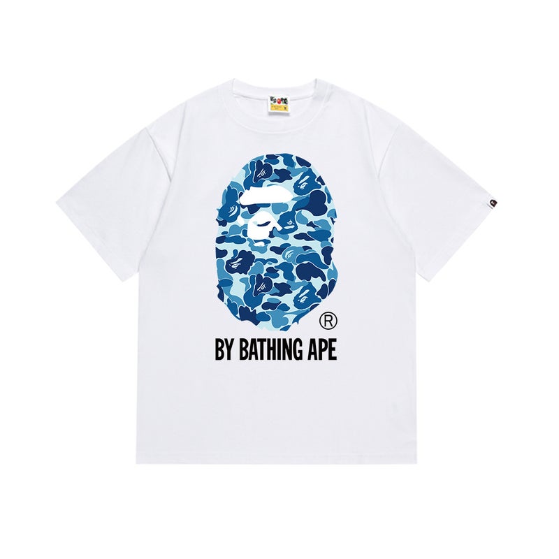 بايب تي شيرت رياضي قصير الأكمام مموه مشترك بين BAPE وميامي الدولي للجنسين - موضة الشارع العصرية - Image 1