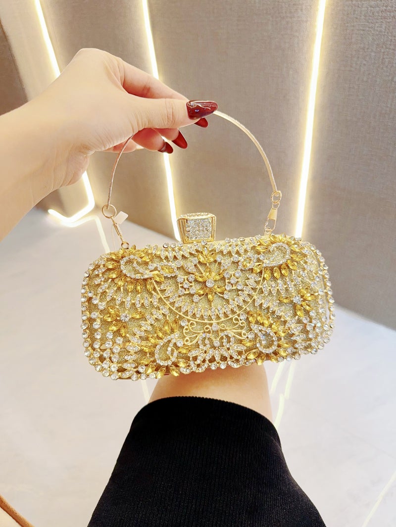 New Evening Bag Niche Design Small Handbag Crossbody Evening Bag Rhinestone Hand-Held Shoulder Women'S Bag - Image 1