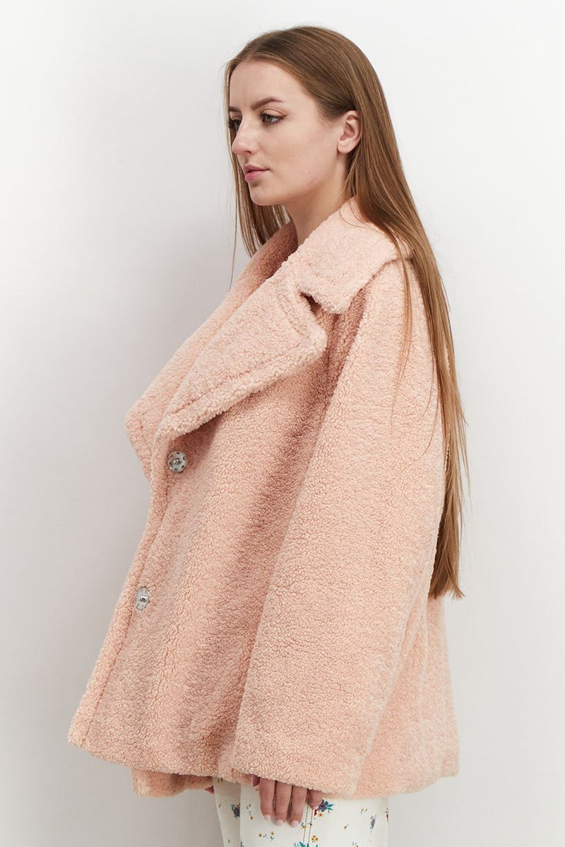 Kensie Women Plushy Long Sleeves Reversible Jacket, Pale Pink - Image 2