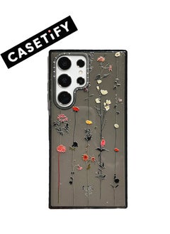 Glittering charcoal with floral accents