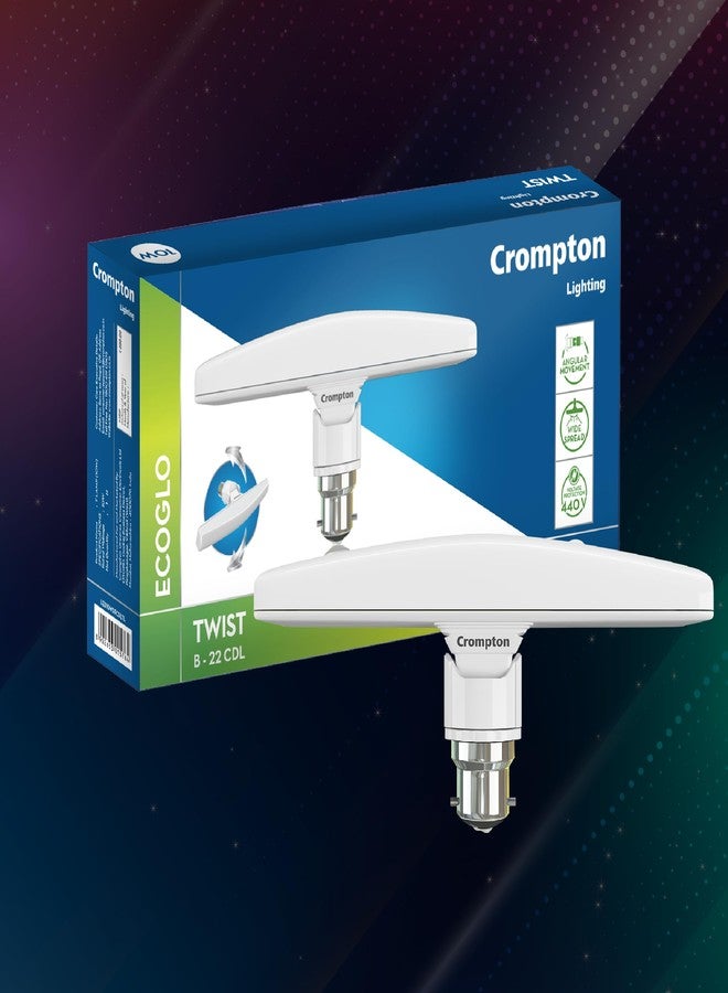 Crompton Twist - T Lamp, 10 w (Cool Day Light), Pack of 2 - Image 2