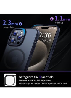 INFOSUN iPhone 15 Pro Max Case Cover Compatible with Magsafe Magnetic Designed Shockproof Case Translucent Matte Protective Cover Back Hard Cases with Magnet for iPhone 15 Pro Max Case Black  - Image 5