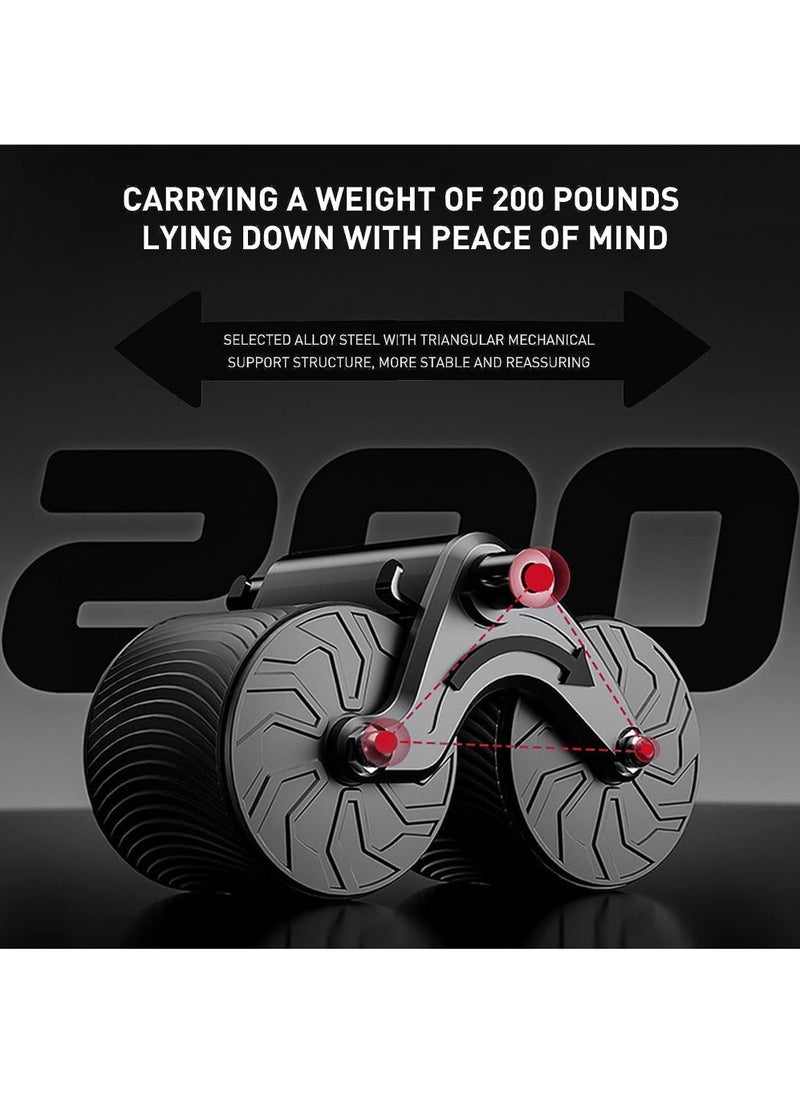 Ab Roller with Elbow Support and Timer - Automatic Rebound Abdominal Wheel with Knee Mat - Ab Wheel Roller for Core Workout Equipment Abdominal Exercise
