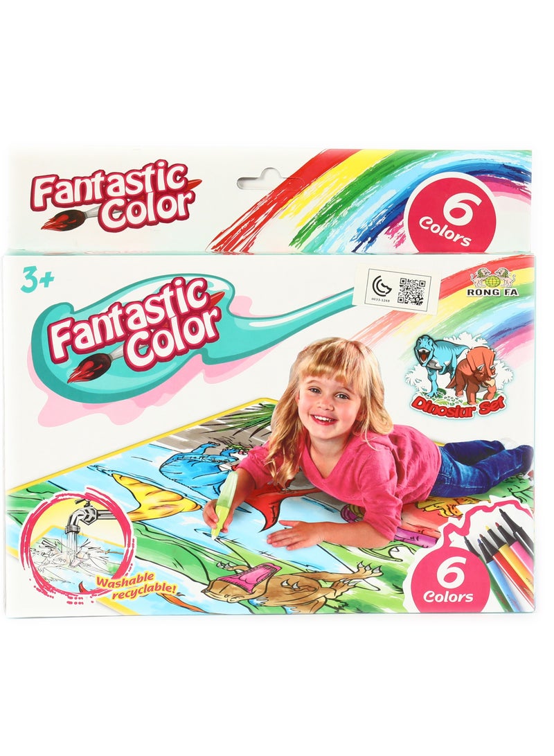 رونج إف إيه بساط للتلوين مع 6 اقلام للتلوين - Image 1
