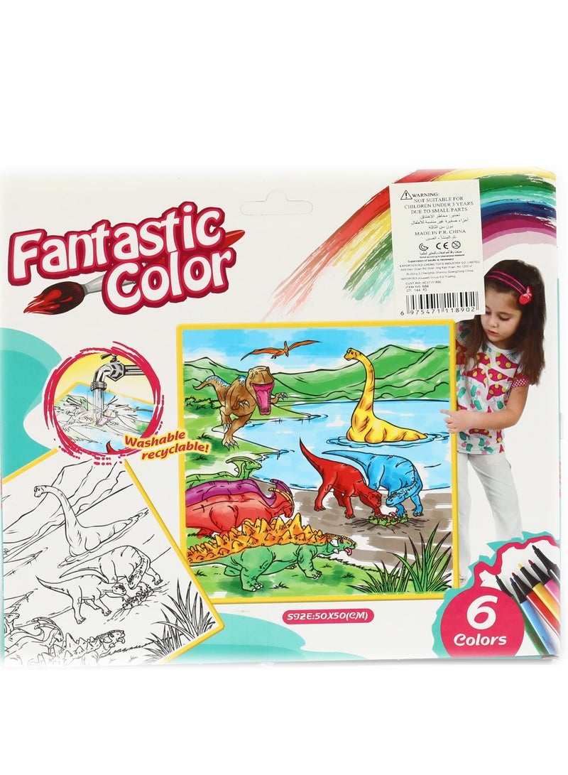 رونج إف إيه بساط للتلوين مع 6 اقلام للتلوين - Image 2