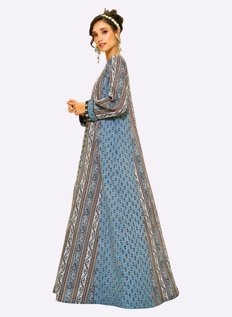 Sara Arabia Flora Stripe Jalabiya - Image 3