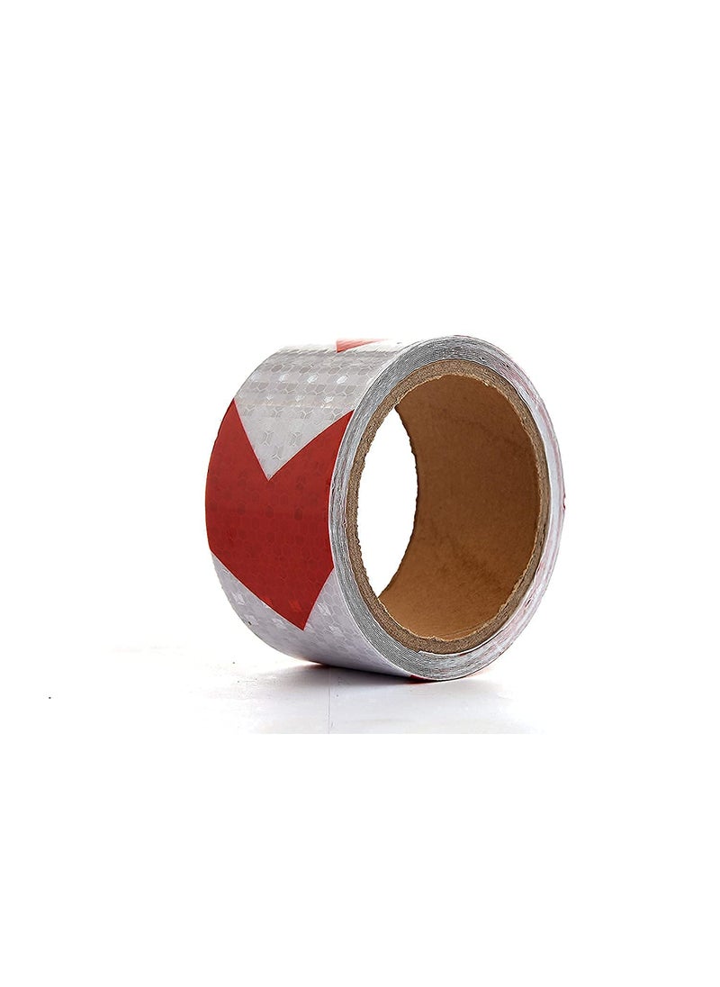 Bellveen Bellveen 2 X 5 Meter Arrow Reflective Tape Conspicuous Safety Warning Tape Red and White Pack of 1 