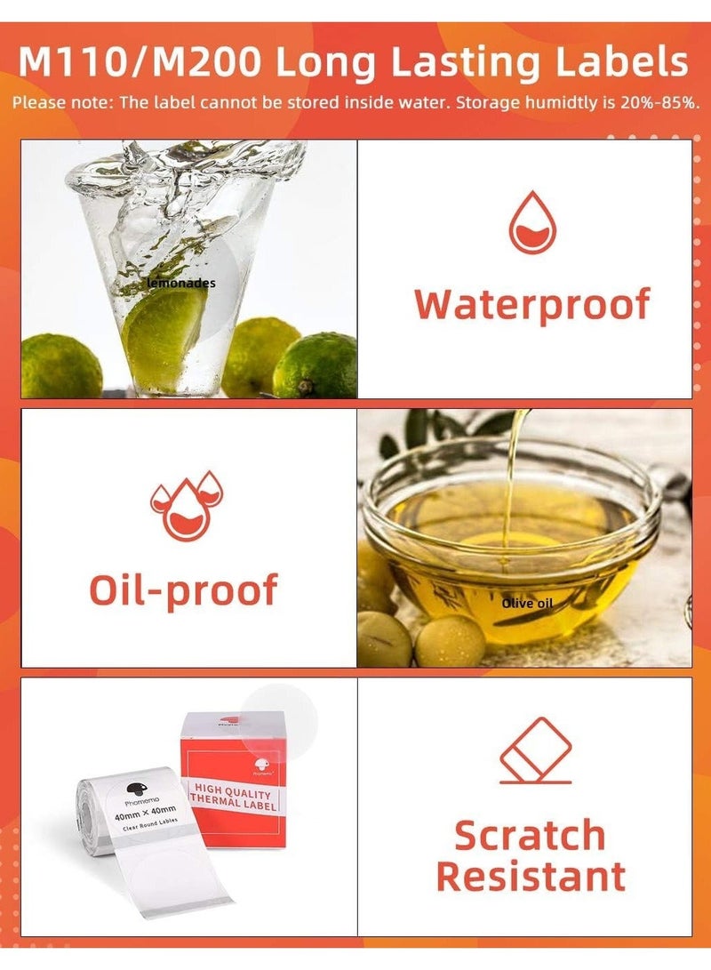 فوميمو ملصقات حرارية مقاس ‎70×40‎ مم، متوافقة مع طابعات M110 وM108 وM150 وM160، مثالية لطباعة الباركود والعناوين والبريد والشعارات والاستخدام التجاري والمنزلي، لون أسود على أبيض، ‎180‎ ملصق لكل لفة - Image 3