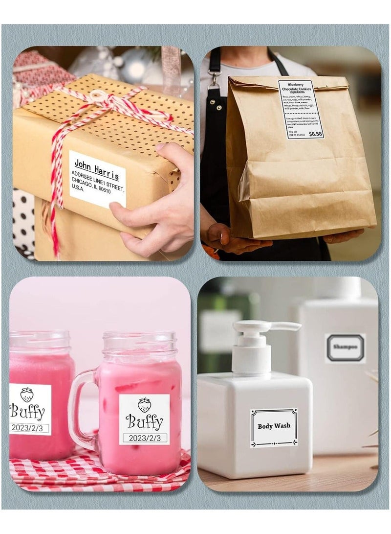 فوميمو ملصقات حرارية مقاس ‎70×40‎ مم، متوافقة مع طابعات M110 وM108 وM150 وM160، مثالية لطباعة الباركود والعناوين والبريد والشعارات والاستخدام التجاري والمنزلي، لون أسود على أبيض، ‎180‎ ملصق لكل لفة - Image 5