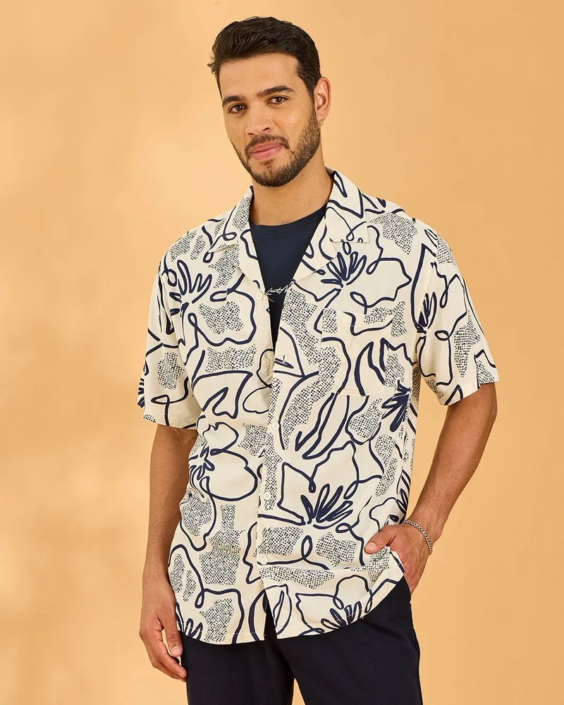 Redtag Men Assorted Printed Shirt With T-Shirt