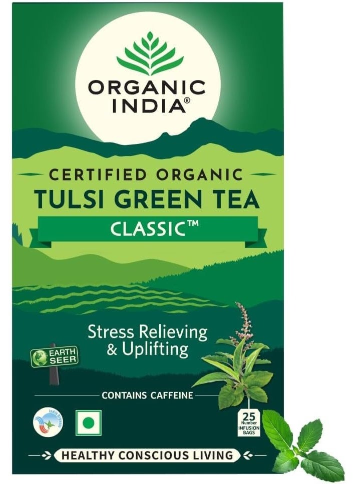 Organic India Tulsi Green Classic Tea 25 Tea bags - Image 2