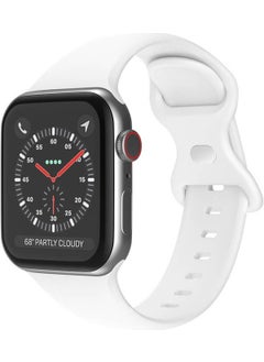Wozlo Apple Watch 1, 2, 3, 4, 5, 6, 7, 8, Se Silicone Band Strap - S-M Size 38/40/41MM - White  - Image 1