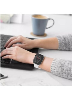 Wozlo Apple Watch 1, 2, 3, 4, 5, 6, 7, 8, Se Silicone Band Strap - S-M Size 38/40/41MM - White  - Image 2