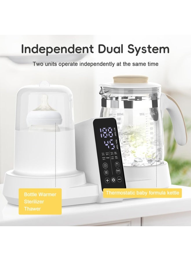 Multifunctional Baby Bottle Warmer and Sterilizer with Digital Display, Milk Heater, Dual Bottle Kettle Stewpot, Formula Water Dispenser with Temperature Control - Image 2