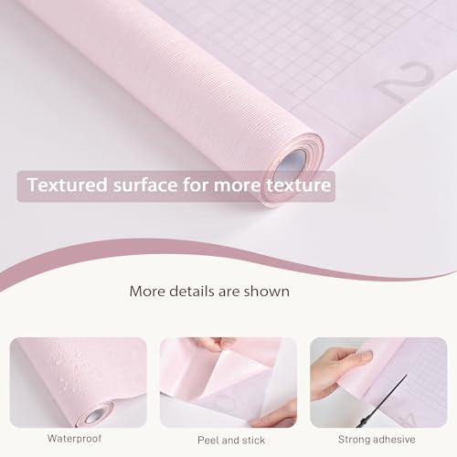 Sevalo Light Pink Peel and Stick Wallpaper Pink Contact Paper for Cabinets and Drawers Textured Embossed Self Adhesive Removable Wallpaper Bedroom Bathroom Waterproof Girls Kids Room 15.7inW 78.7L - Image 3
