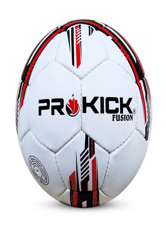 Prokick Fusion Hand Stitched 32 Panel PU Football, Size 5 (White/Black/Red) - Image 5