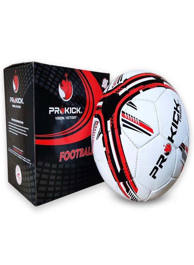 Prokick Fusion Hand Stitched 32 Panel PU Football, Size 5 (White/Black/Red) - Image 4