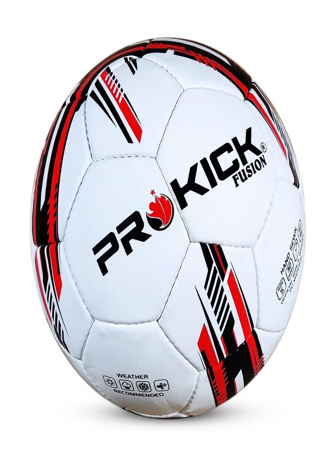 Prokick Fusion Hand Stitched 32 Panel PU Football, Size 5 (White/Black/Red) - Image 1