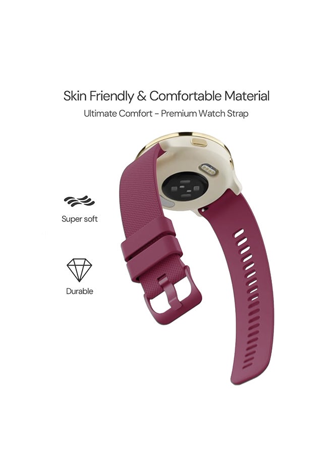 O Ozone 20mm Silicone Bands For Samsung Galaxy Watch 7 6 5 4 FE 40mm 44mm 45mm/Galaxy Watch 6 4 Classic 43mm 47mm 42mm 46mm  Strap with Metal Buckle - Wine - Image 4