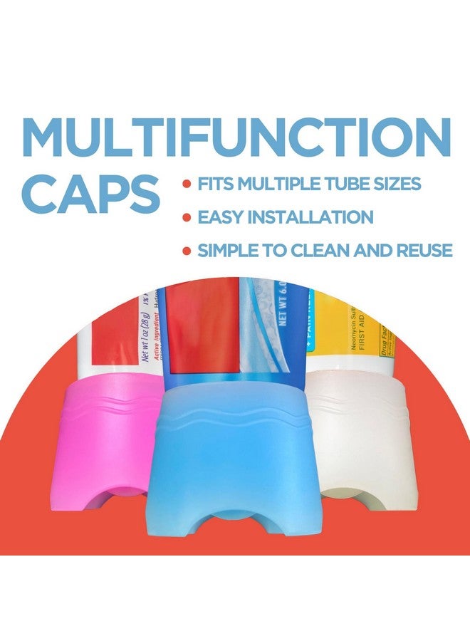Chrome Cherry SqueezMe Self-Closing Toothpaste Caps, Silicone Lid for Kids & Adults, No Mess Toothpaste Dispenser, Easy Squeezer Cap for Tubes, Bathroom Accessory, Self-Standing Mix, Pack of 3 - Image 3