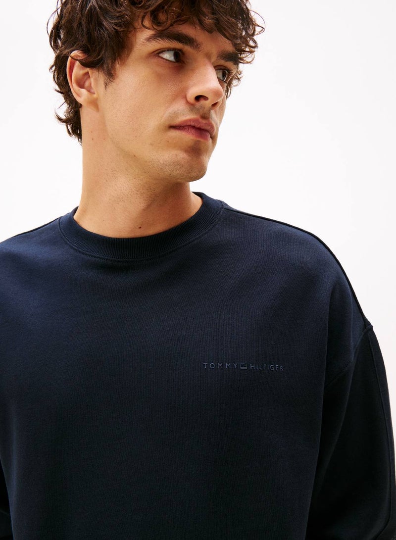 TOMMY HILFIGER TH Original Tonal Logo Lounge Sweatshirt - Image 4