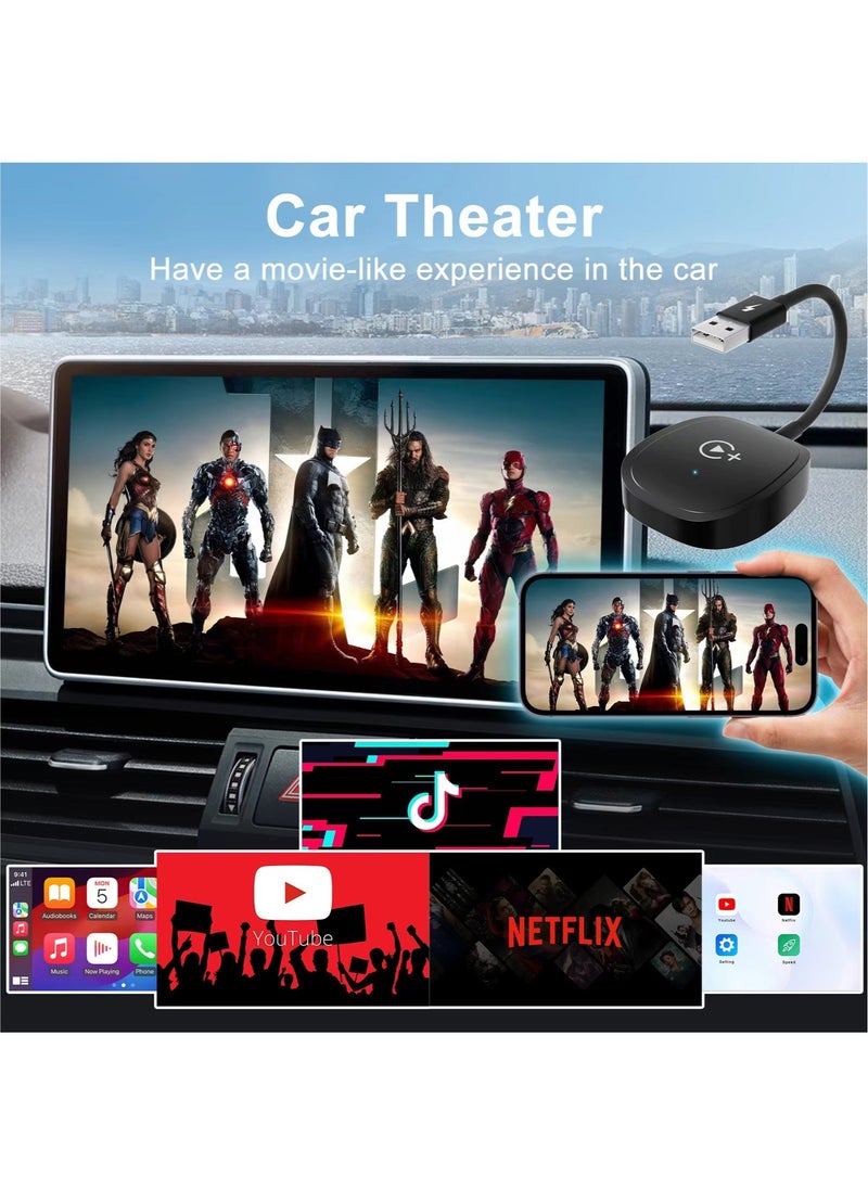 Boyi Wireless CarPlay Adapter, Magic Box CarPlay Wireless Adapter Supports Netflix, YouTube, and Tiktok Stream Media Play, for OEM Wired CarPlay to Wireless Dongle, Fits for Cars from 2016 & iOS 10+ Phone  - Image 4