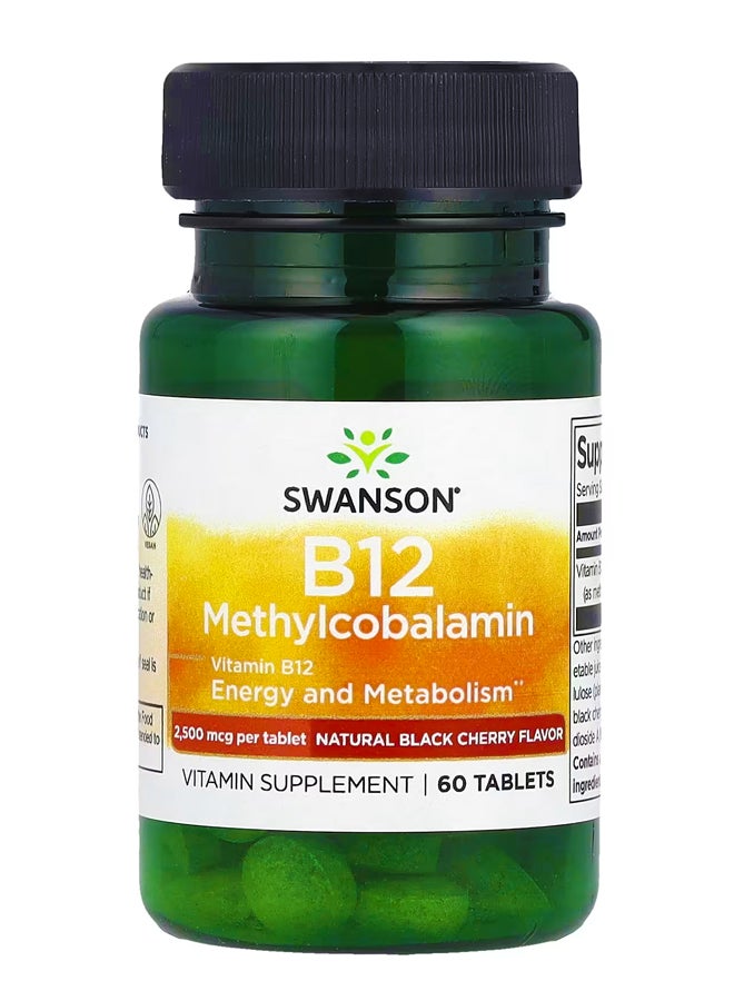 سوانسون فيتامين ب 12 ، ميثيل الكوبالامين ، بنكهة الكرز ، 60 قرصًا