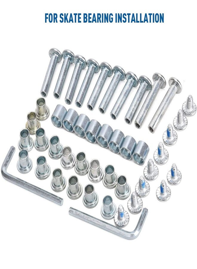 Still Awake Inline Skate Axle Spacer Screw Replacement, Aluminum Alloy Skate Wheel Bearing Spacer, Roller Skate Replacement Accessories with Axle & Axles Screws & Wrench - Image 3