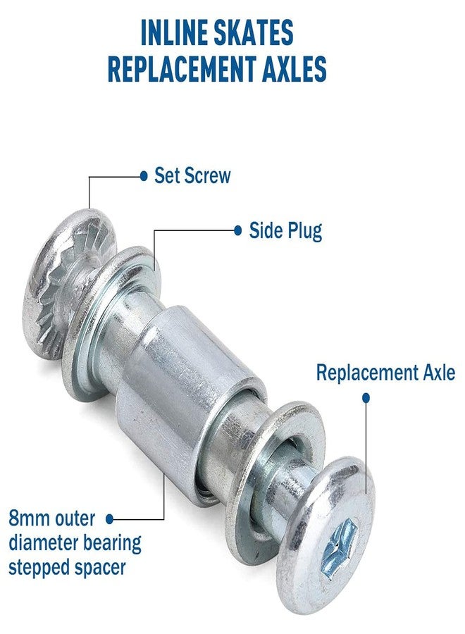 Still Awake Inline Skate Axle Spacer Screw Replacement, Aluminum Alloy Skate Wheel Bearing Spacer, Roller Skate Replacement Accessories with Axle & Axles Screws & Wrench - Image 4