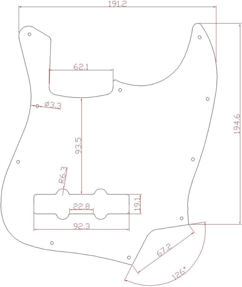 mLaval (D23) 4 Ply Guitar Pickguard Fits Jazz Bass JB Style Pearl Blue - Image 4