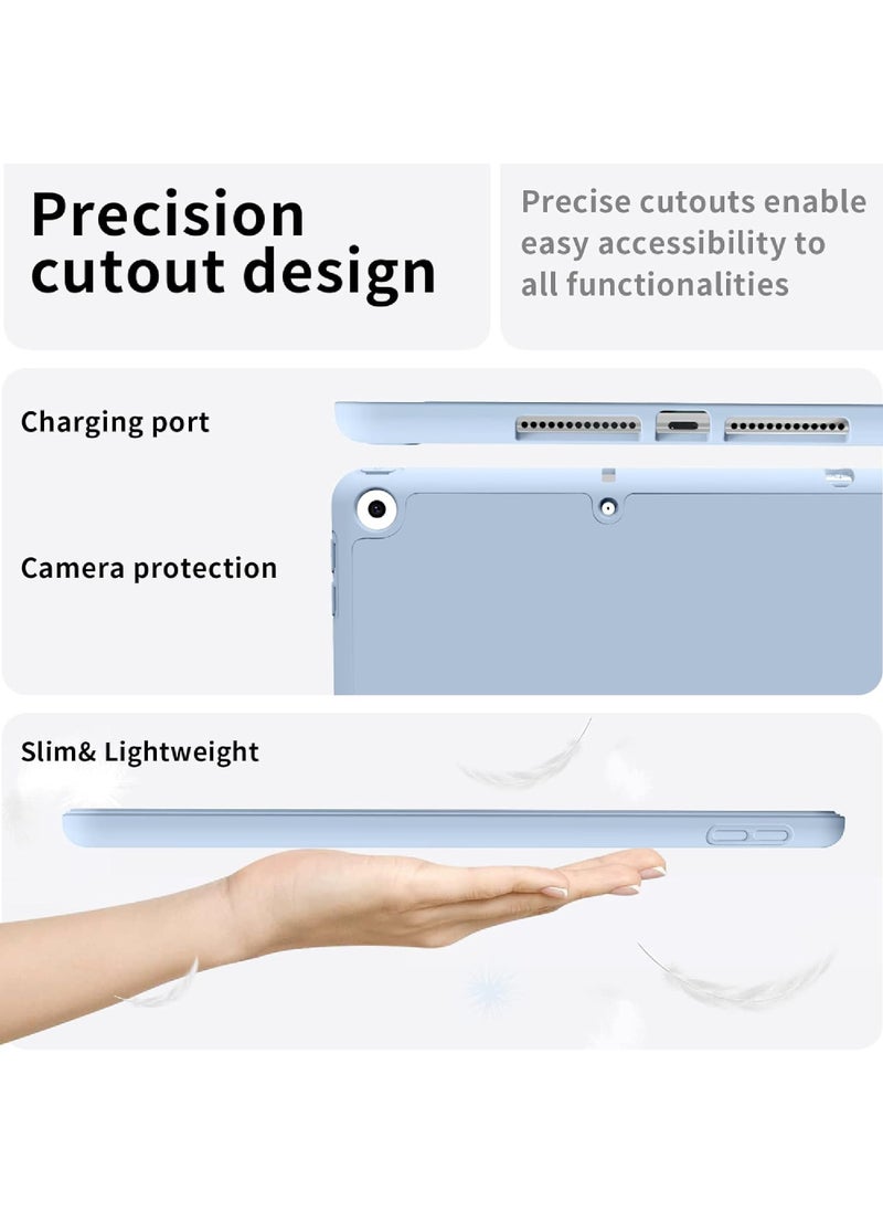 Case for iPad 9th/8th/7th Generation 10.2 inch Auto Sleep/Wake Slim Lightweight Trifold Stand Smart Cover Soft TPU Back Case with Pencil Holder for iPad 10.2 2021/2020/2019