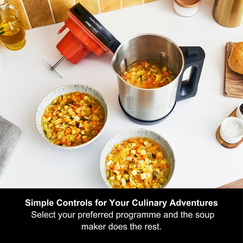 Morphy Richards Compact Soup Maker, 1L, Blend, Smooth and Chunky Soup, Smoothies, Quick and Easy Cooking, 900W, Black & Stainless Steel, 501021 - Image 5