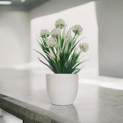 Flora Planet Artificial Plants with Pot for Home Decor, Realistic Looking Home Decoration Items for Living Room, Decor, Durable Plastic, Multi Variety, No Maintenance, 5cm X 14cm, Pack of 4 (4, Round) - Image 3