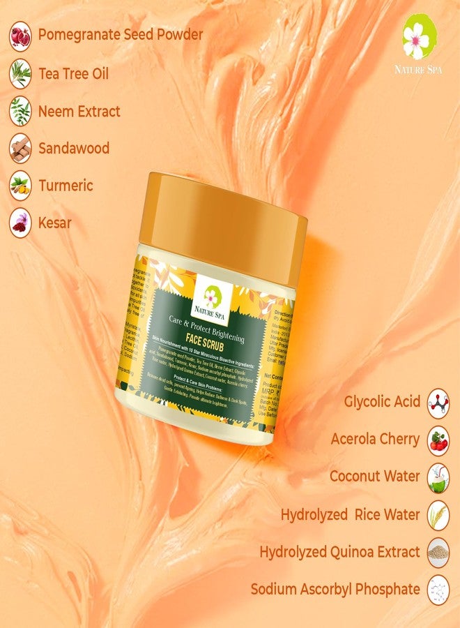 Nature Spa Care & Protect Brightening Face Wash & Scrub Combo | Niacinamide, Pomegranate, Green Tea, Rosemary & Vitamin E | Deep Cleansing, Exfoliating & Hydrating Cleanser | Removes Tan, Dead Skin, Blackheads & Whiteheads | Natural, Sulphate-Free Face Care for Men & Women (200 ml) - Image 4