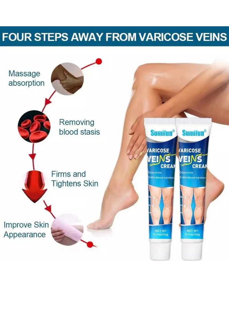 Sumifun كريم دوالي الساقين لعلاج دوالي الساقين مرهم عشبي للقضاء على دوالي الساقين والأوردة العنكبوتية كريم مزيل دوالي الساقين 20 جرام - Image 4