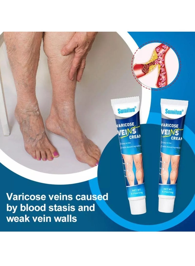 Sumifun كريم دوالي الساقين لعلاج دوالي الساقين مرهم عشبي للقضاء على دوالي الساقين والأوردة العنكبوتية كريم مزيل دوالي الساقين 20 جرام - Image 5