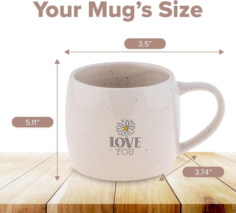 Karma Gifts Reese Ceramic Mug  16Ounce Coffee Cup  Cute Mugs for Women and Men  Daisy - Image 2