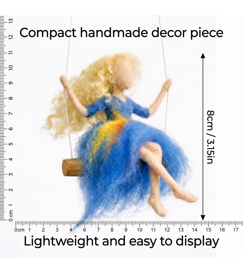 DIY Wool Felting Kit Swinging Fairy YTS069 Crafting Set with Full English Instructions for Home Decor Gift Idea for Friends Family and Couples - Image 3