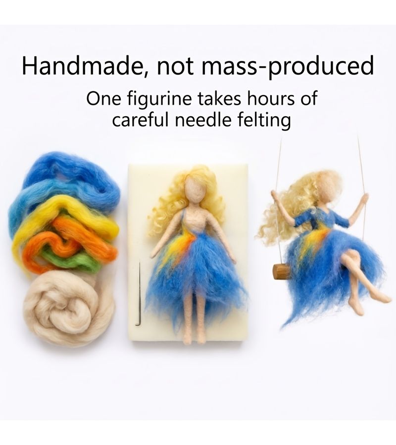 DIY Wool Felting Kit Swinging Fairy YTS069 Crafting Set with Full English Instructions for Home Decor Gift Idea for Friends Family and Couples - Image 4